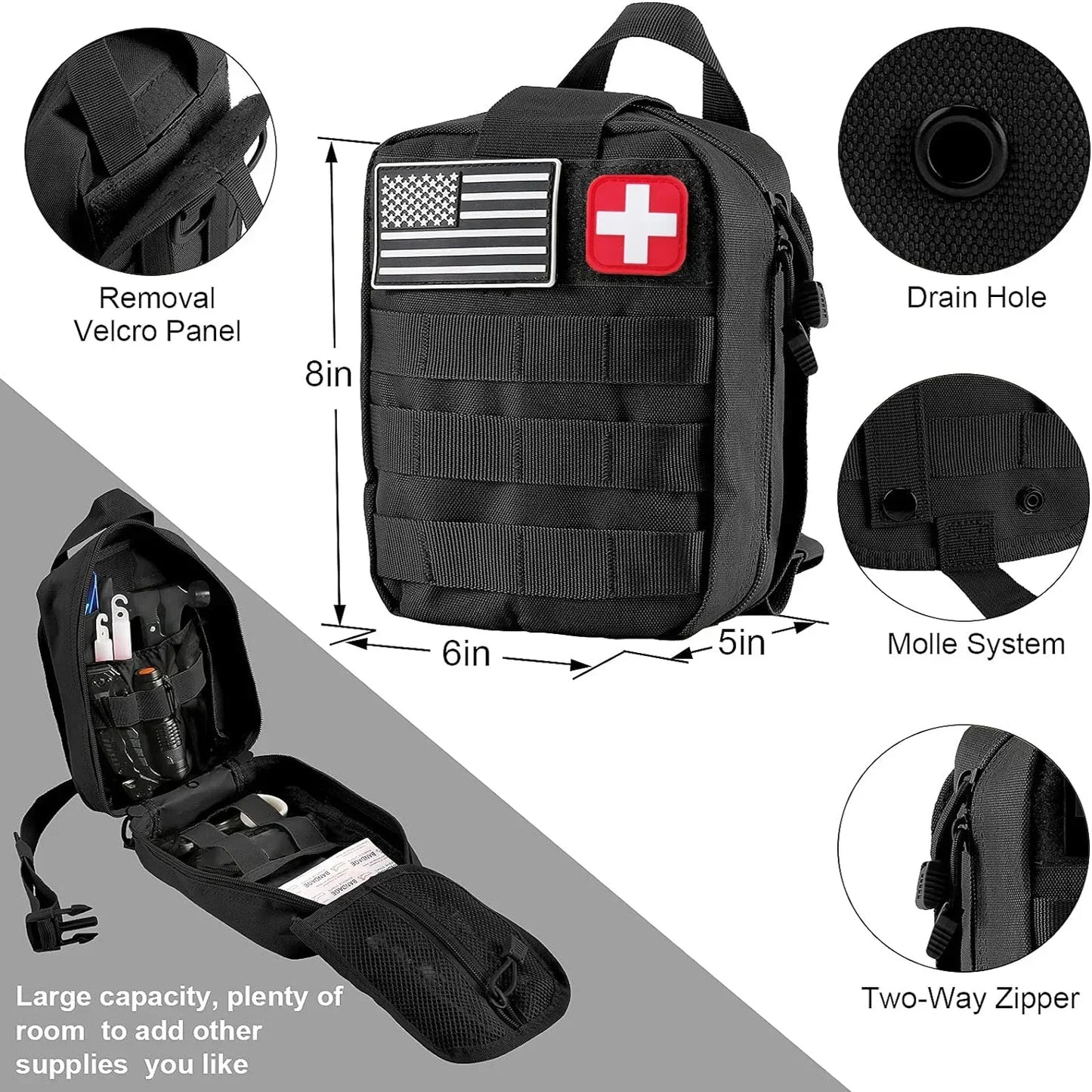 Kit Supervivencia UE 2025 Titán - con Mochila Botiquín y Linterna, Manta Térmica Supervivencia, Cuchillo Supervivencia Militar Profesional más Hacha, Tiritas, Vendas, Silbato y Brújula