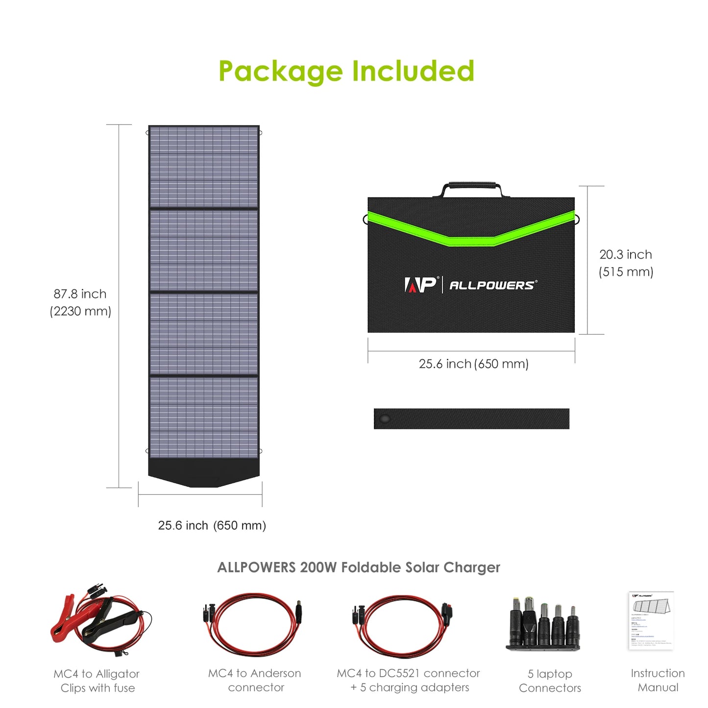 ALLPOWERS 400W / 200W / 140W / 100W / 60W Solar Charger,Portable Waterproof Foldable Solar Panel for Camping RV Garden Roof