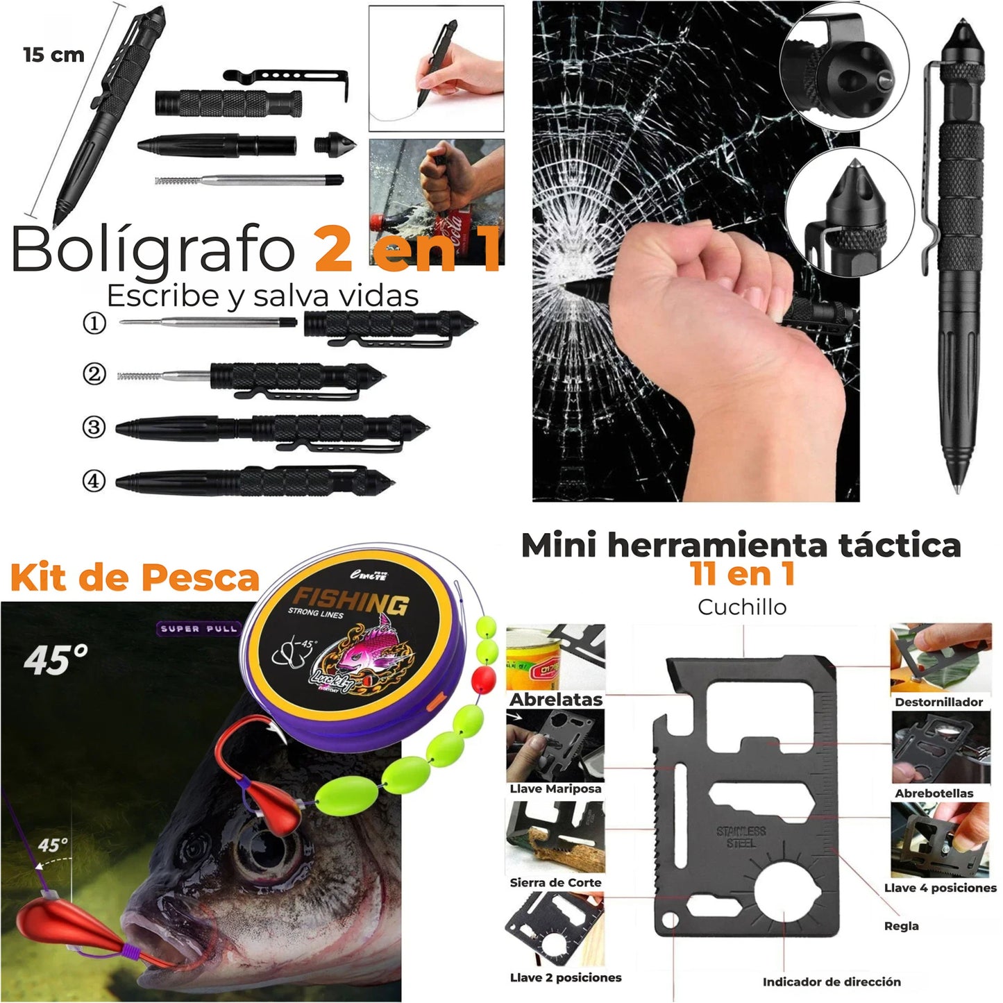 Kit Supervivencia UE 2025 Guardian - (Compacto) con Mochila Botiquín y Linterna, Manta Térmica Supervivencia, Cuchillo Supervivencia Militar Profesional más Hacha, Tiritas, Vendas, Silbato y Brújula