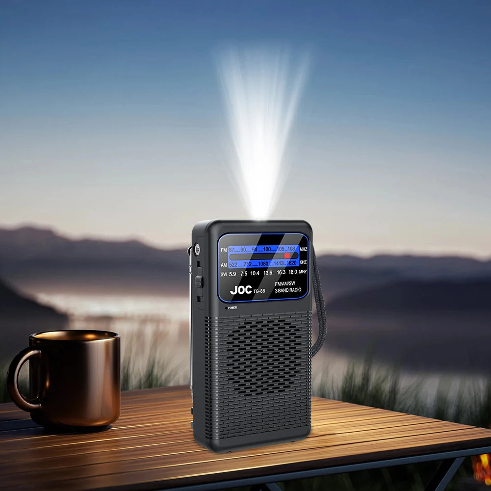 Radio Humpti Pocket Pro – AM/FM/SW con Linterna LED y Clip Portátil