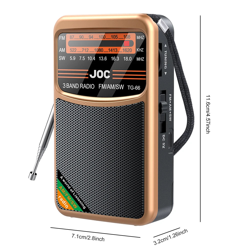 Radio Humpti Pocket Pro – AM/FM/SW con Linterna LED y Clip Portátil