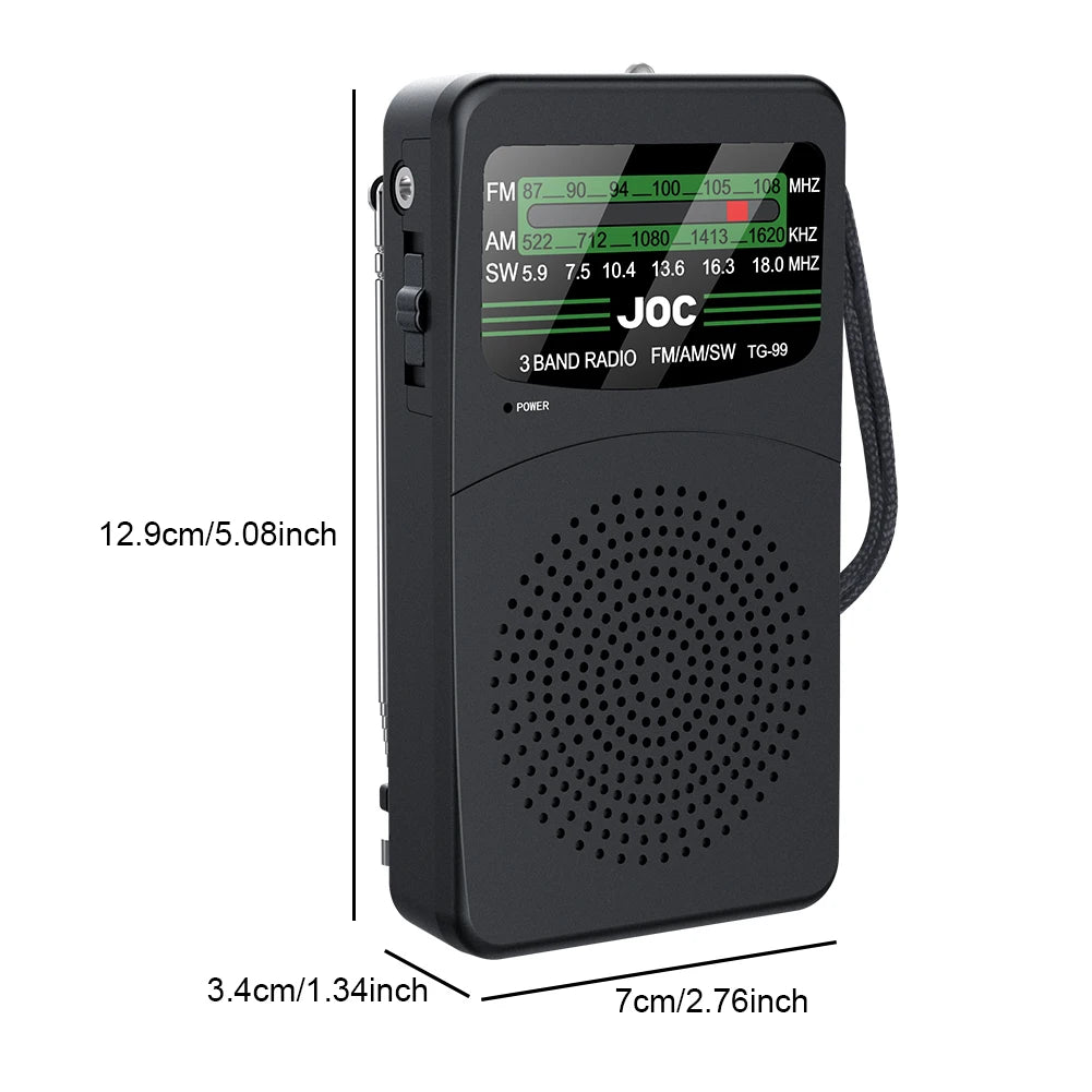 Radio Humpti Pocket Pro – AM/FM/SW con Linterna LED y Clip Portátil
