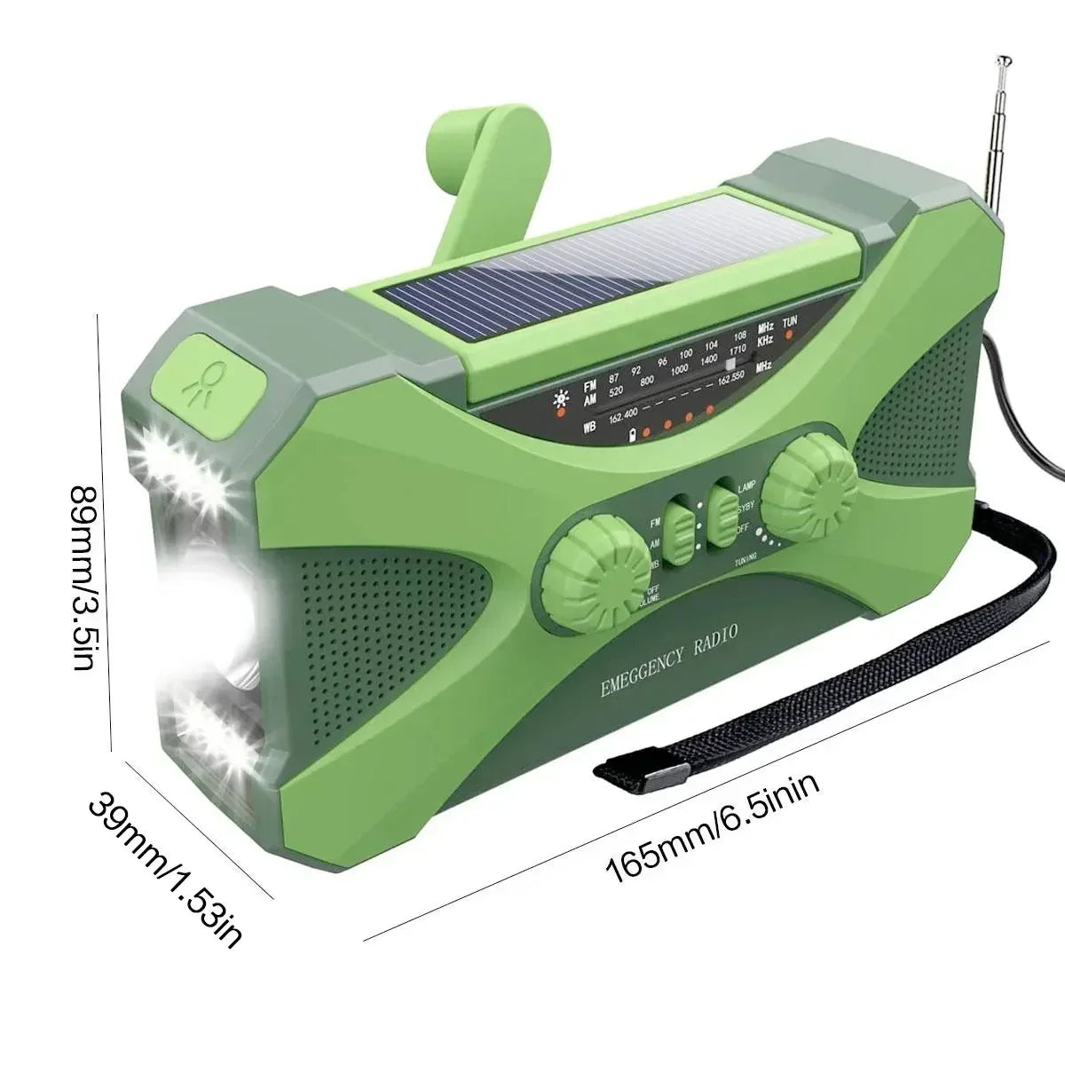 Radio de Emergencia Humpti 10 000 mAh – Solar, Dinamo y Power Bank (AM/FM/NOAA)