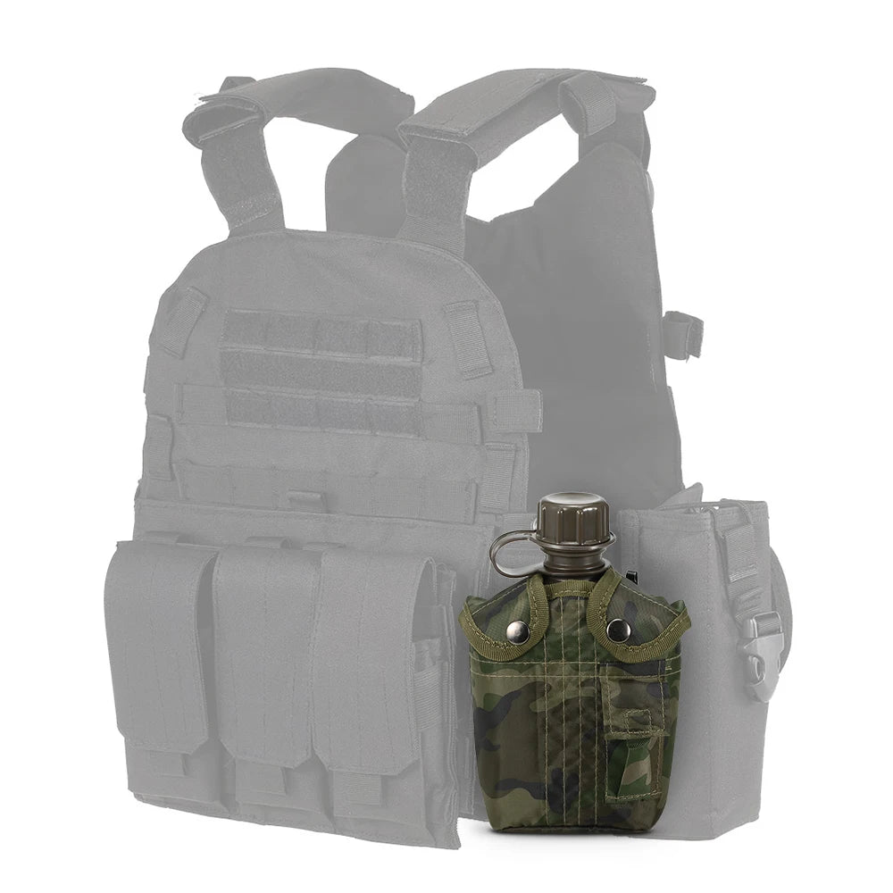 Cantimplora Militar Humpti 1 L – Con Funda Fieltro y Mosquetones