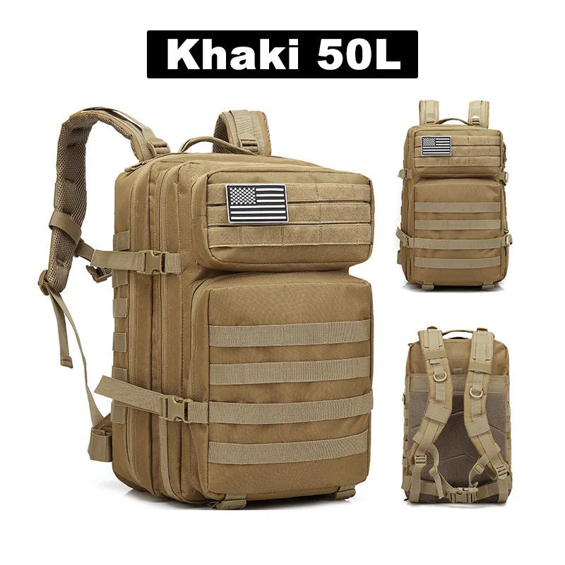 50L/35L/25L Tactical Backpack Men's Travel Large Capacity Rucksacks Men Waterproof Outdoor Sports Multi-functional Bags