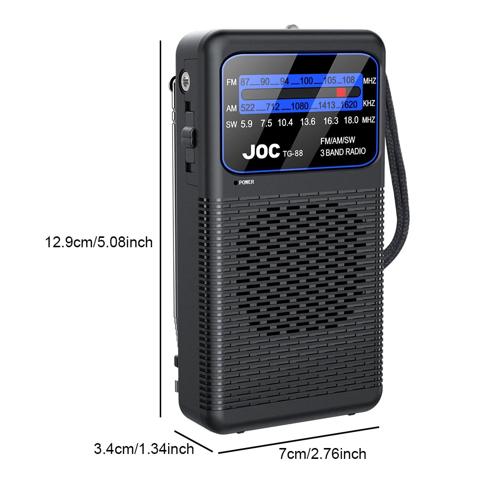 Radio Humpti Pocket Pro – AM/FM/SW con Linterna LED y Clip Portátil