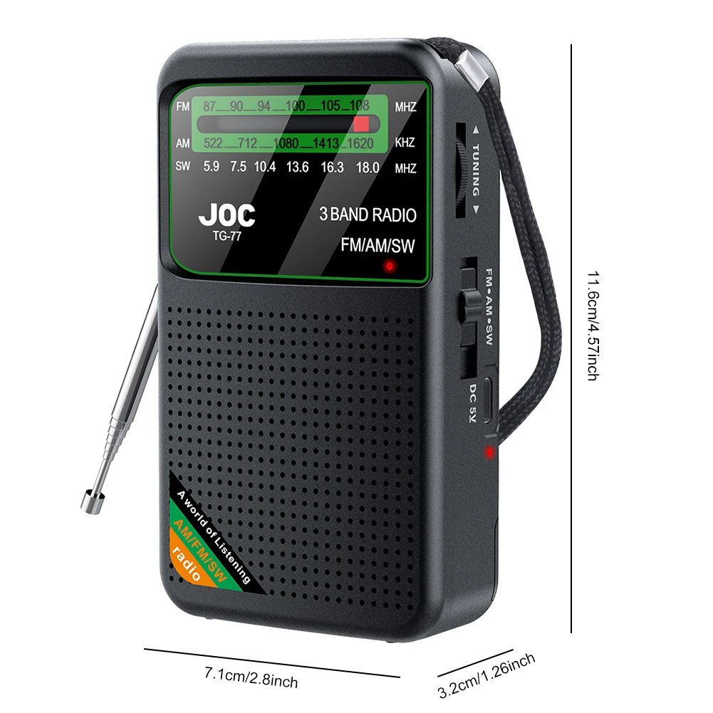 Radio Humpti Pocket Pro – AM/FM/SW con Linterna LED y Clip Portátil