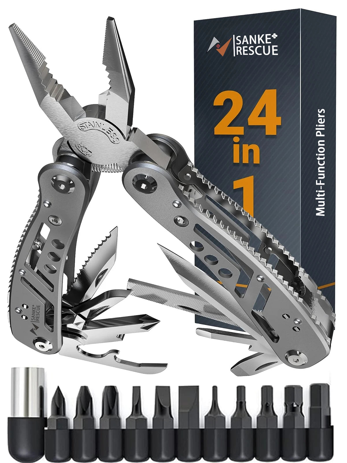 Multiherramientas Humpti Rescue 24 en 1 – Alicates, Navajas y 11 Bits Intercambiables