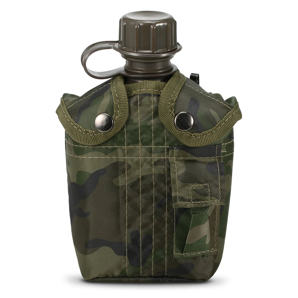 Cantimplora Militar Humpti 1 L – Con Funda Fieltro y Mosquetones