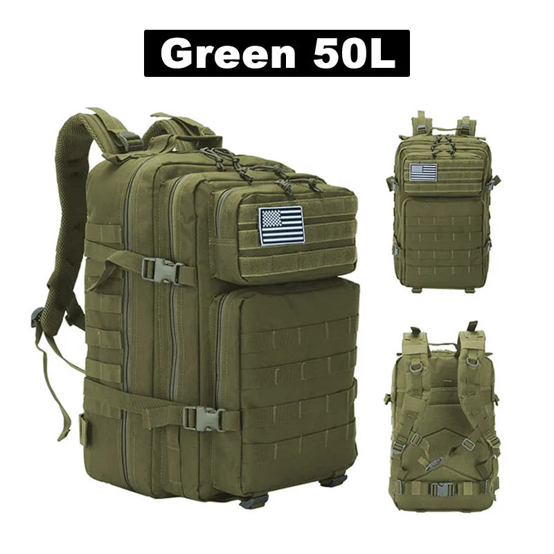 50L/35L/25L Tactical Backpack Men's Travel Large Capacity Rucksacks Men Waterproof Outdoor Sports Multi-functional Bags