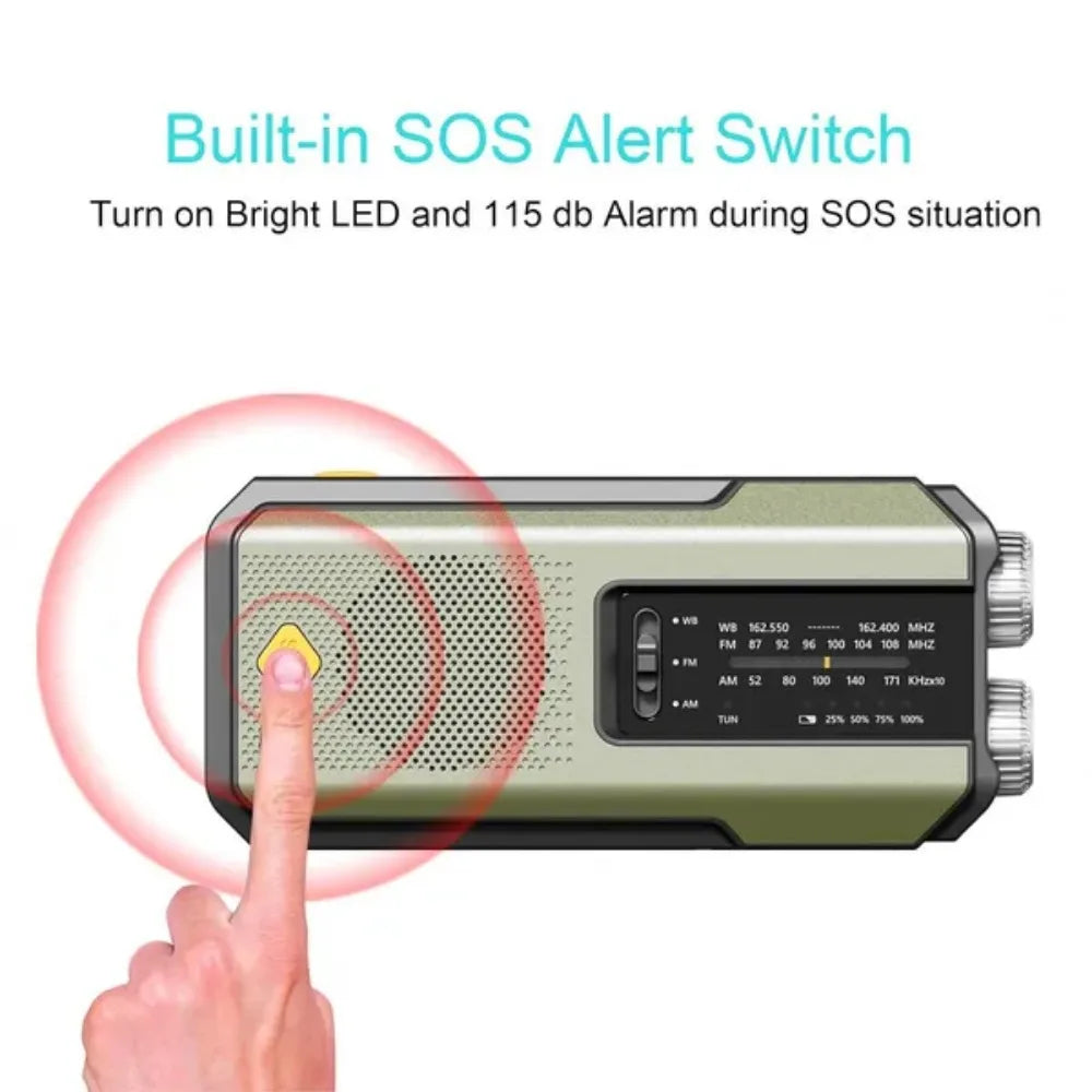 Radio de Emergencia Humpti WeatherPro – AM/FM/NOAA, Dinamo, Solar y Power Bank