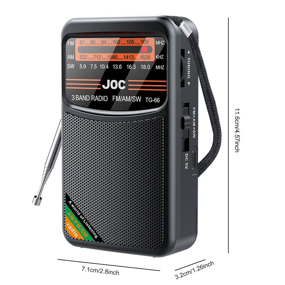 Radio Humpti Pocket Pro – AM/FM/SW con Linterna LED y Clip Portátil