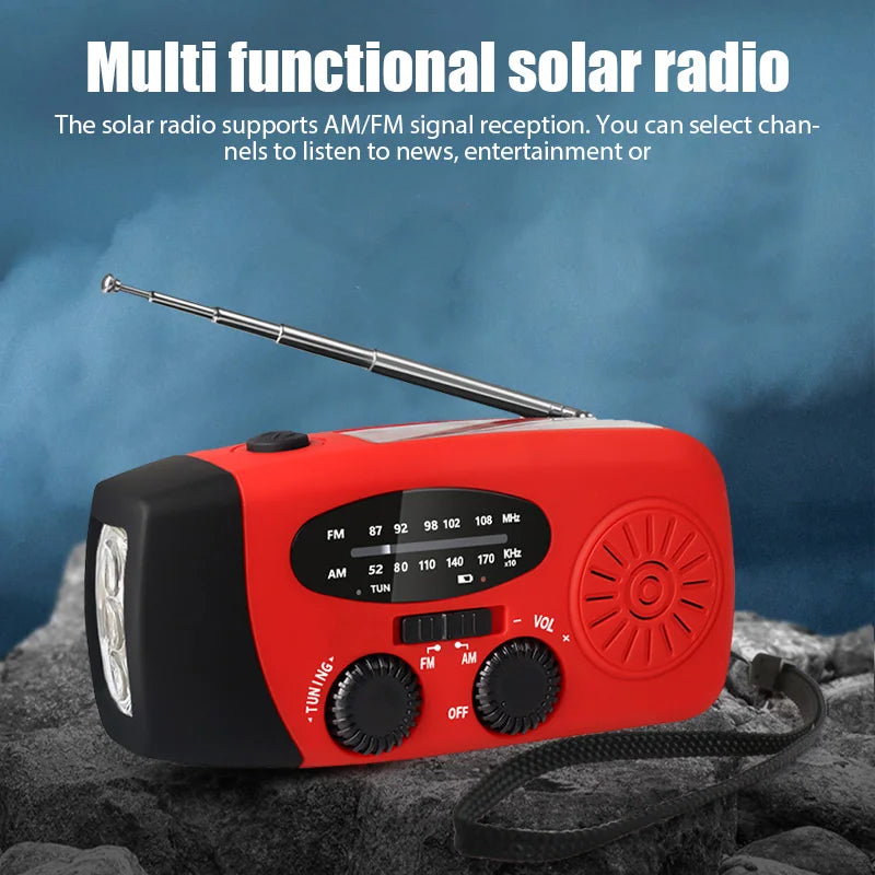 Radio de Emergencia Humpti 5 en 1 – Solar, Dinamo, AM/FM/NOAA, Linterna y Power Bank