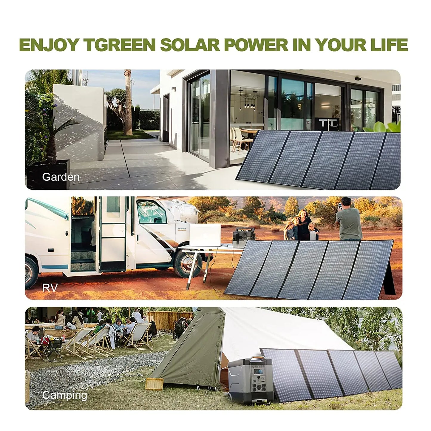 ALLPOWERS 400W / 200W / 140W / 100W / 60W Solar Charger,Portable Waterproof Foldable Solar Panel for Camping RV Garden Roof