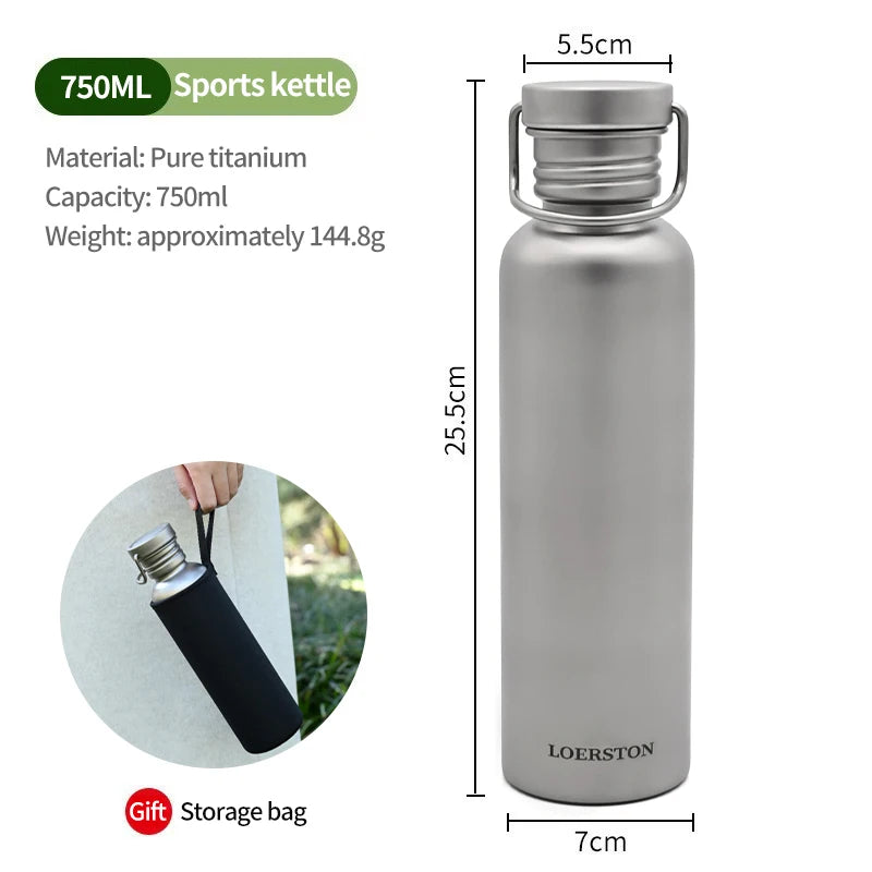 Botella Deportiva Humpti Titanium 650 ml – Aleación de Titanio Pura