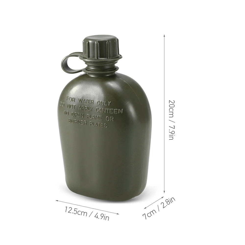 Cantimplora Militar Humpti 1 L – Con Funda Fieltro y Mosquetones