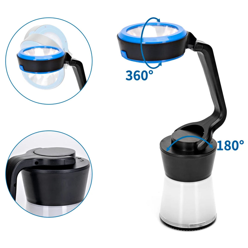 Linterna Camping 3 en 1 Aigostar – Foco, Farol 360° y Lámpara de Escritorio (IP44)