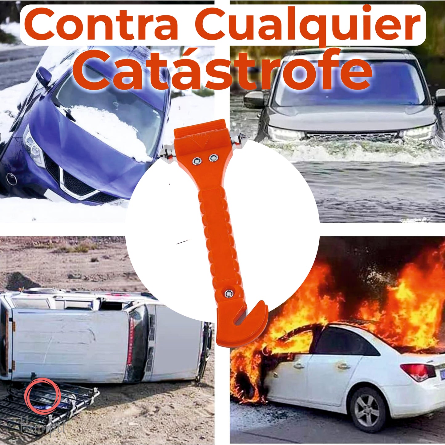 Martillo Rompe Cristales Coche, Herramienta Romper Cristal Vehiculo y Cortar Cinturon, Rompecristales y Cinturon, Romper Cristal Coche y Cinturon, Rompe Lunas Coche y Cortar Cinturones
