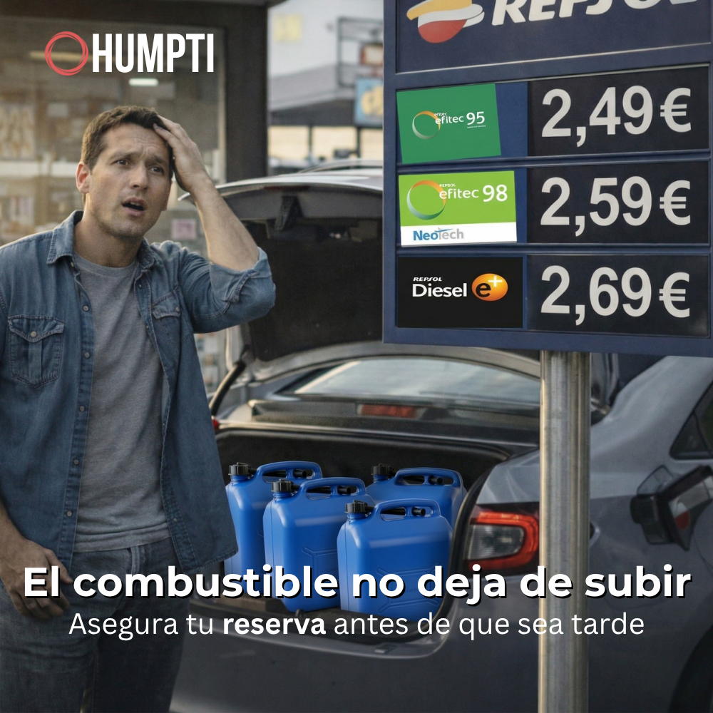 Bidón Combustible Homologado HUMPTI FuelSafe™ |10L / 20L | Gasolina y Diésel