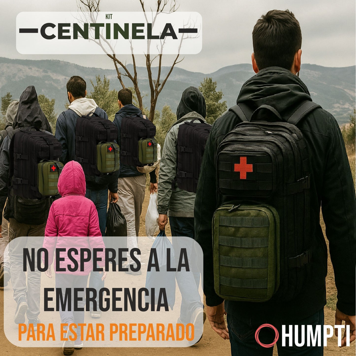 Kit de Supervivencia Completo UE 2025, Mochila Supervivencia 72 Horas Equipada con Camping Gas Portatil, Kit Supervivencia Catastrofe, Botiquín Táctico con Radio Sola, Alicates, Tijeras y Silbato