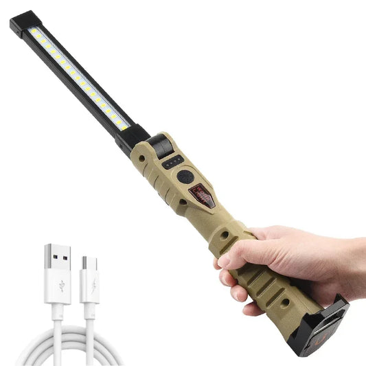 Lámpara de Trabajo Plegable Humpti COB+XPE – USB Recargable con Gancho y Imán (7 Modos)