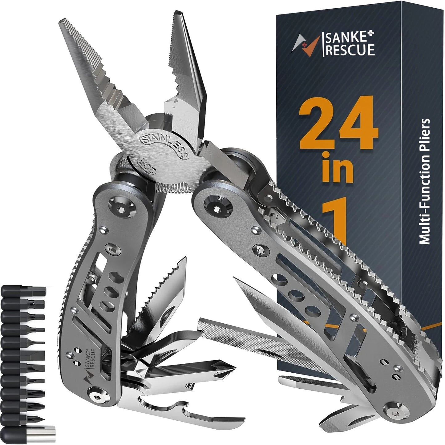 Multiherramientas Humpti Rescue 24 en 1 – Alicates, Navajas y 11 Bits Intercambiables