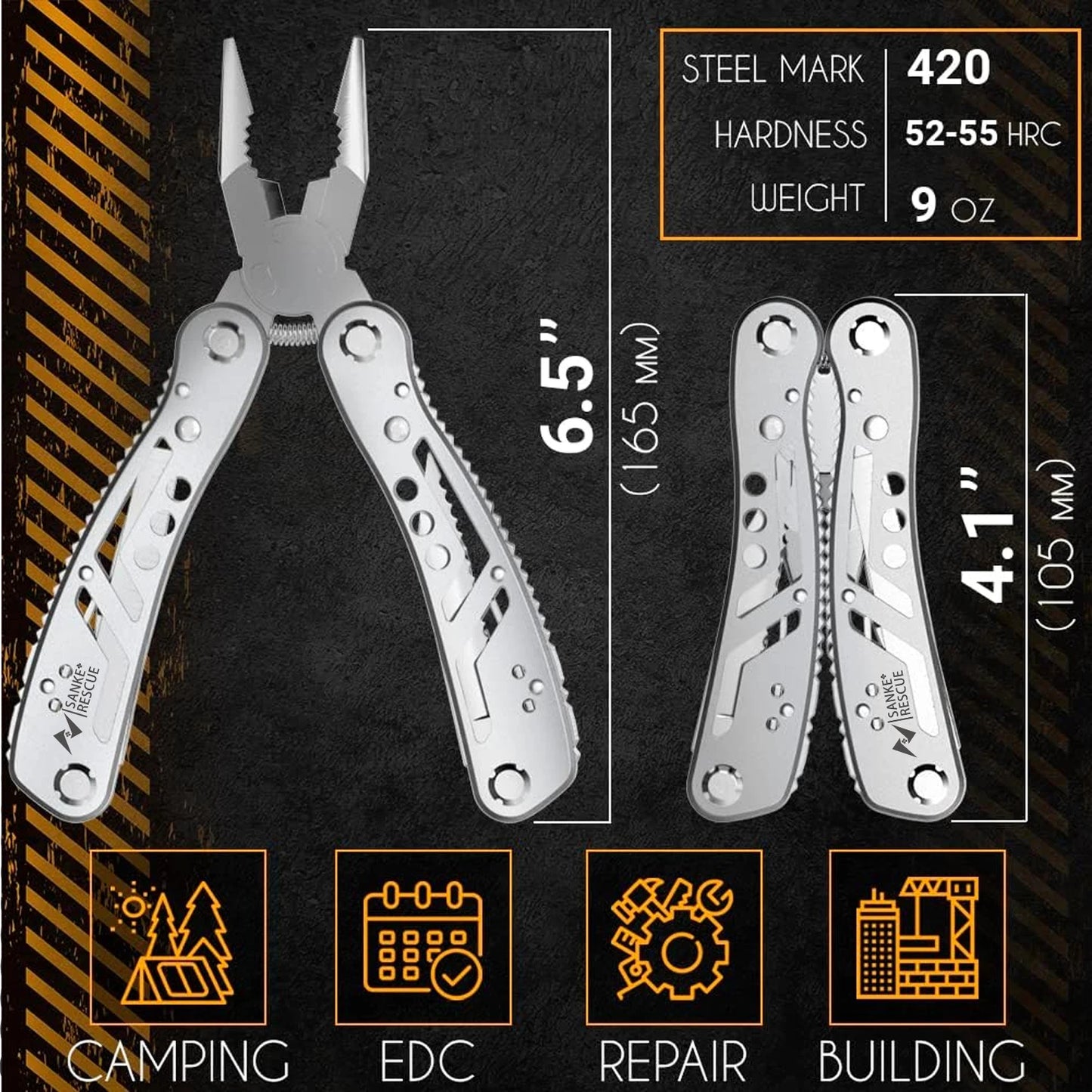 Multiherramientas Humpti Rescue 24 en 1 – Alicates, Navajas y 11 Bits Intercambiables