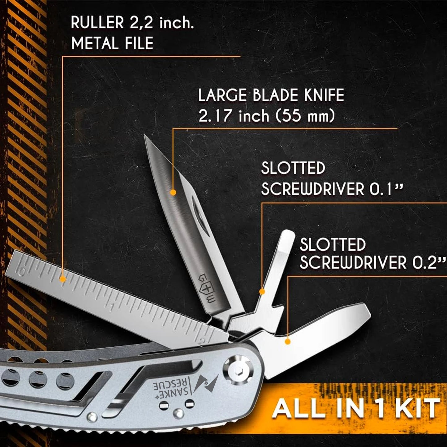 Multiherramientas Humpti Rescue 24 en 1 – Alicates, Navajas y 11 Bits Intercambiables