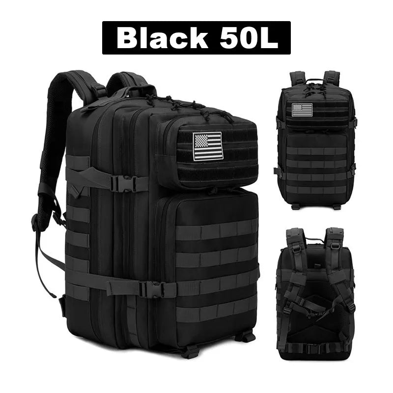 50L/35L/25L Tactical Backpack Men's Travel Large Capacity Rucksacks Men Waterproof Outdoor Sports Multi-functional Bags