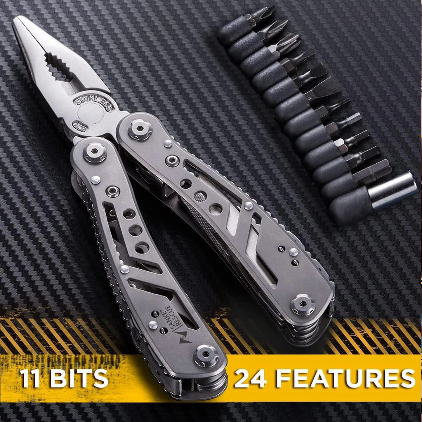 Multiherramientas Humpti Rescue 24 en 1 – Alicates, Navajas y 11 Bits Intercambiables